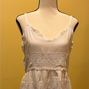 White Spaghetti strap summer dress, never worn NWT; falls above the knees